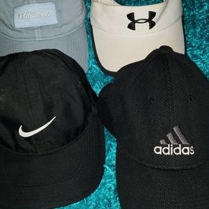 Assorted brand hats and visor
